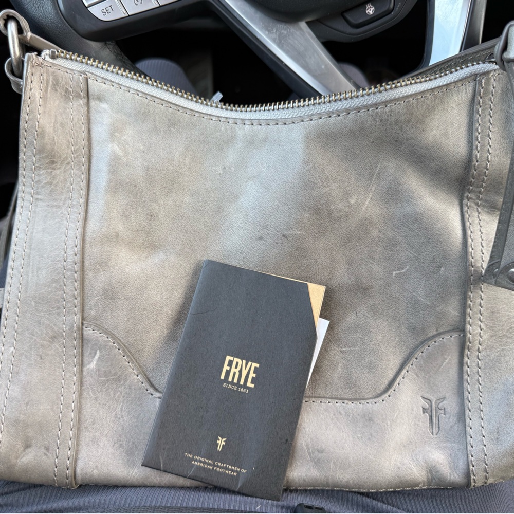 Frye Charcoal Leather crossbody purse
